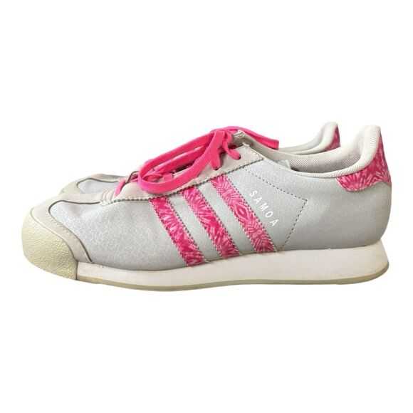 adidas Shoes - Adidas Sneakers Womens 6 Gray Pink Samoa Tennis Shoe Stripes Casual Streetwear